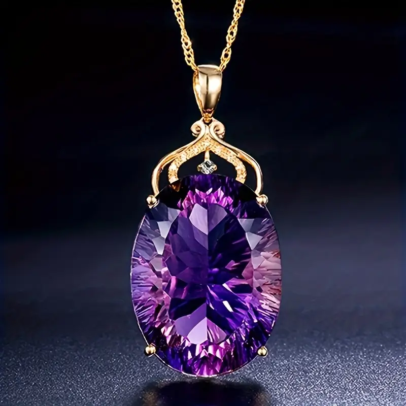 Vintage Violet Crystal Necklace