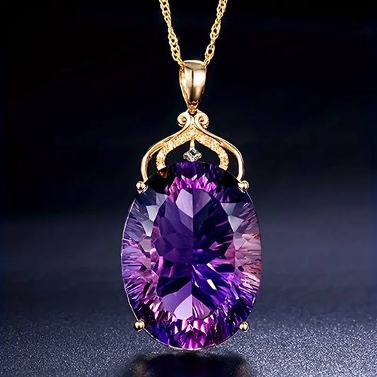 Vintage Violet Crystal Necklace