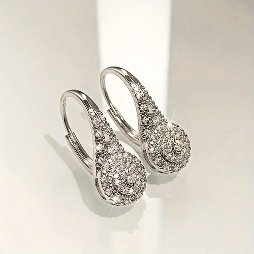 Vintage Rounded Bright Silver Earrings