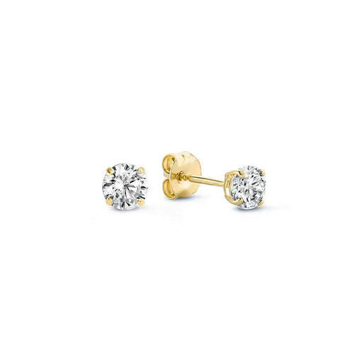 Larmes de Lune Stone Stud Earrings | Gold 14k