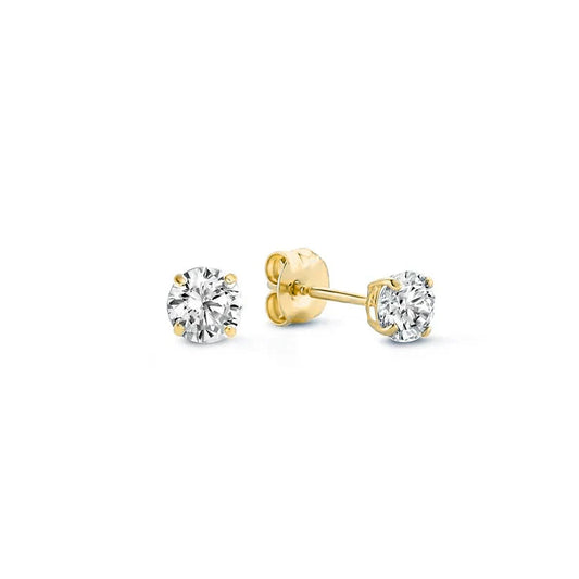 Larmes de Lune Stone Stud Earrings | Gold 14k