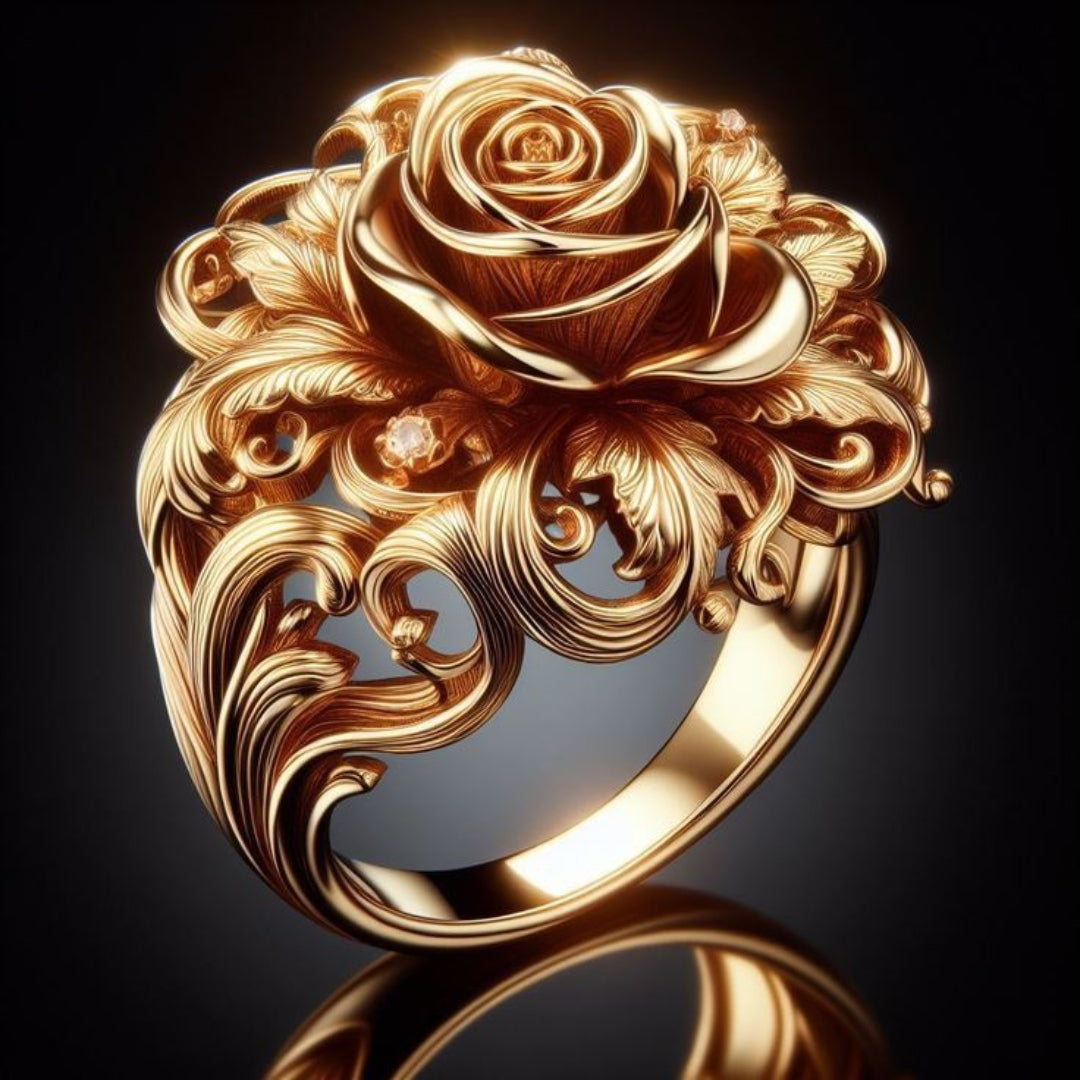 Exotic Dream Gold Flower Ring