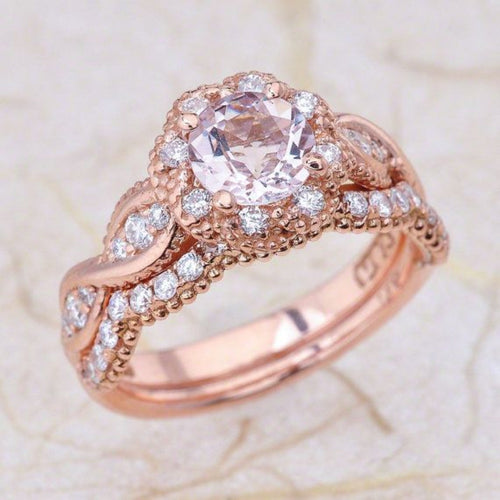 Exotic Rose Crystalline Ring