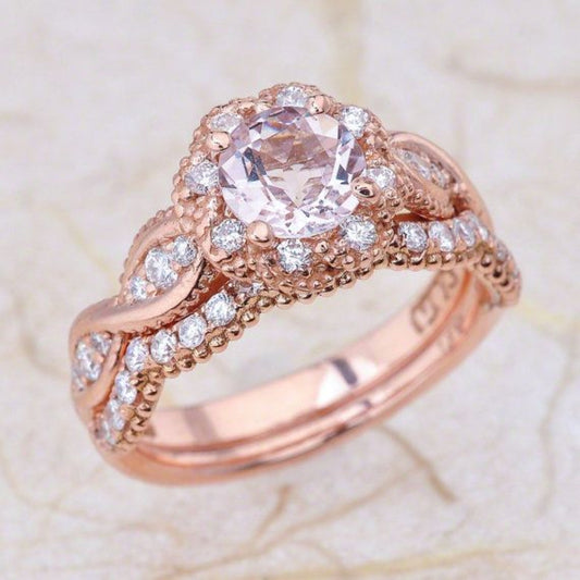 Exotic Rose Crystalline Ring