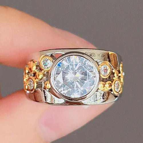 White Inlaid Fine Glass Ring