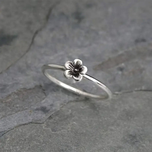 Fine Silver Flower Ring
