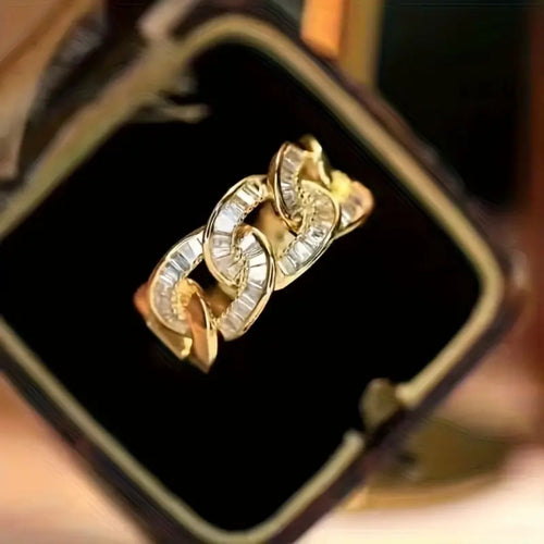 Braided Zirconia Chain Ring