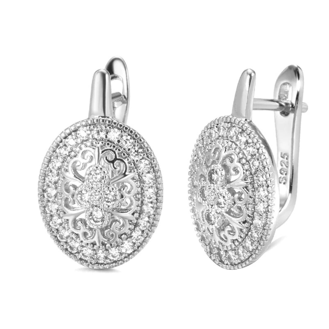 Elegante Silvered Bright Earrings