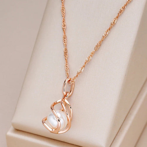 Elegant Pearl Cover Gold Necklace