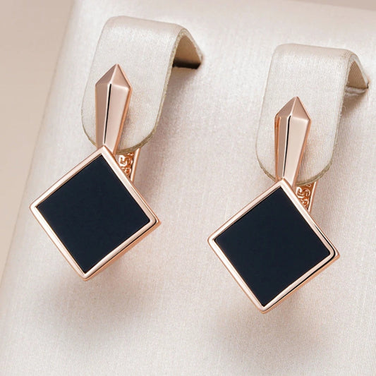 Elegant Black Geometric Earrings
