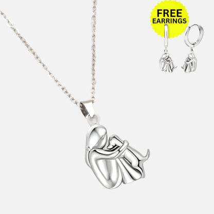Hug Pendant Necklace with Bonus Earrings – Limited Time Offer