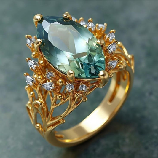 Oval Green Exotic Ring