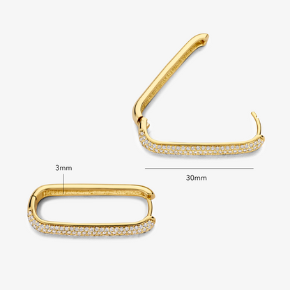 Large Icon Pavé Hoops | Gold 16k