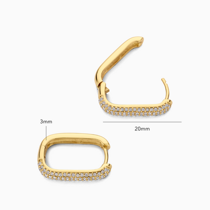 Icon Pavé Hoops | Gold 18k